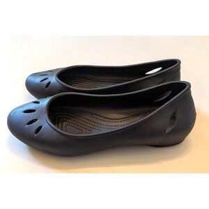 Pre-Owned CROCS 7 Black Kadee Slip On Ballet Flat Shoes Women Comfort‎